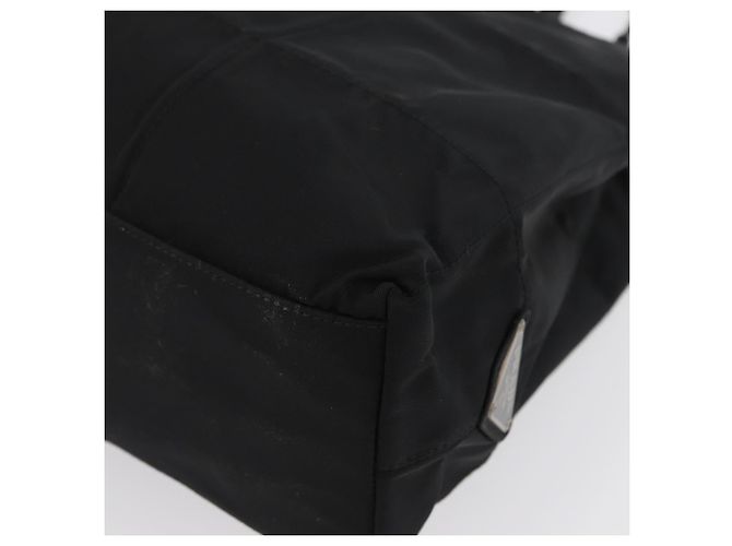 Borsa Tote Prada in nylon nero argento Auth bs32790 - vista 14