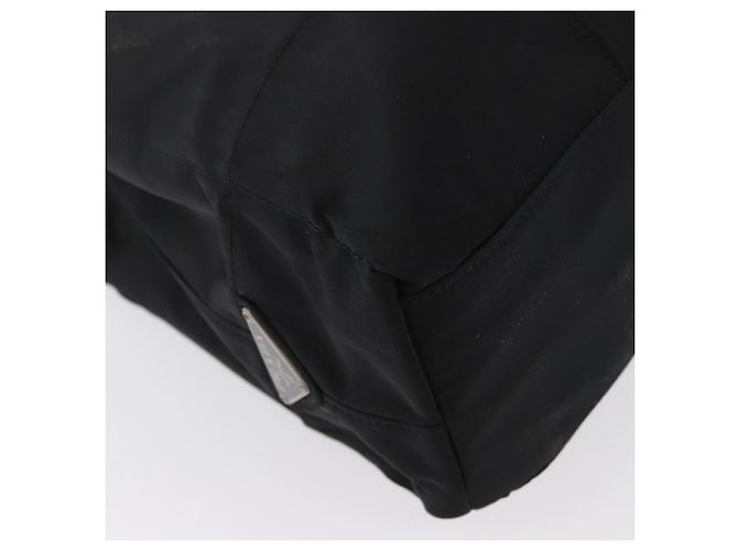 Borsa Tote Prada in nylon nero argento Auth bs32790 - vista 15