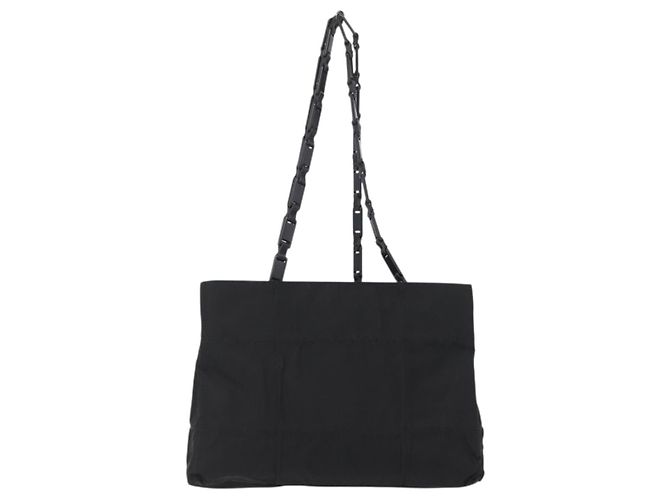 Borsa Tote Prada in nylon nero argento Auth bs32790 - vista 2