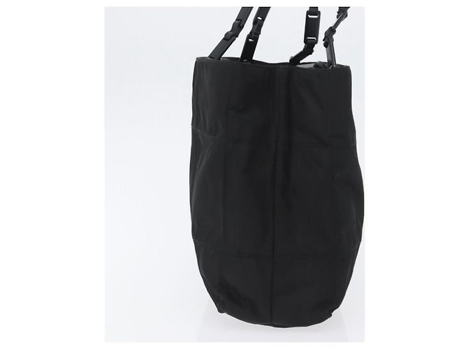 Borsa Tote Prada in nylon nero argento Auth bs32790 - vista 3