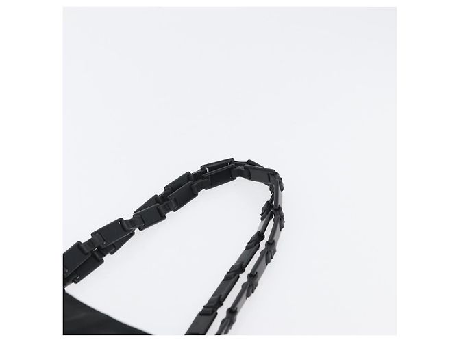 Borsa Tote Prada in nylon nero argento Auth bs32790 - vista 8