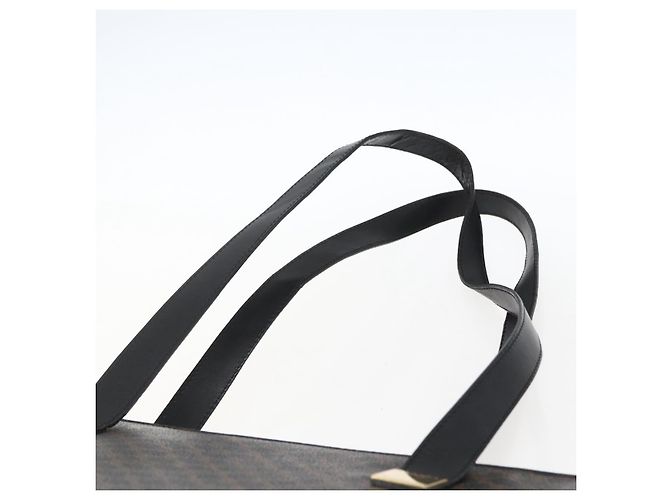 Céline Borsa tote in tela Macadam CELINE in pelle PVC nera e oro Auth mr2013 Nero D'oro - vista 14