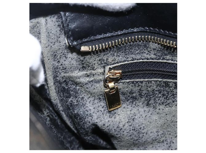 Céline Borsa tote in tela Macadam CELINE in pelle PVC nera e oro Auth mr2013 Nero D'oro - vista 21