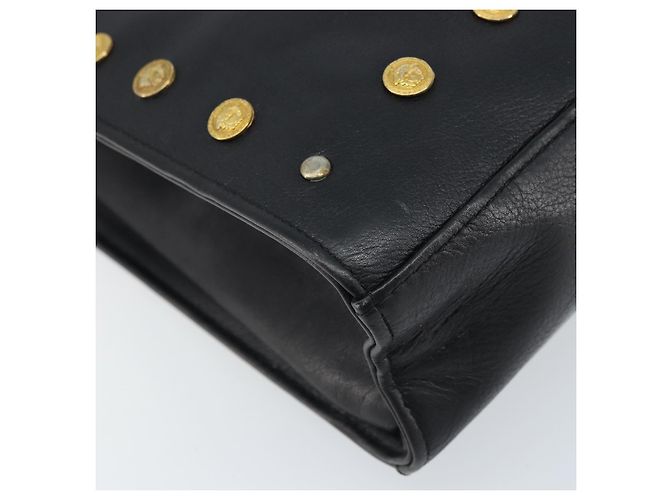 Borsa a Spalla Gianni Versace in Pelle Nera e Oro Auth BA10801 Nero D'oro - vista 15