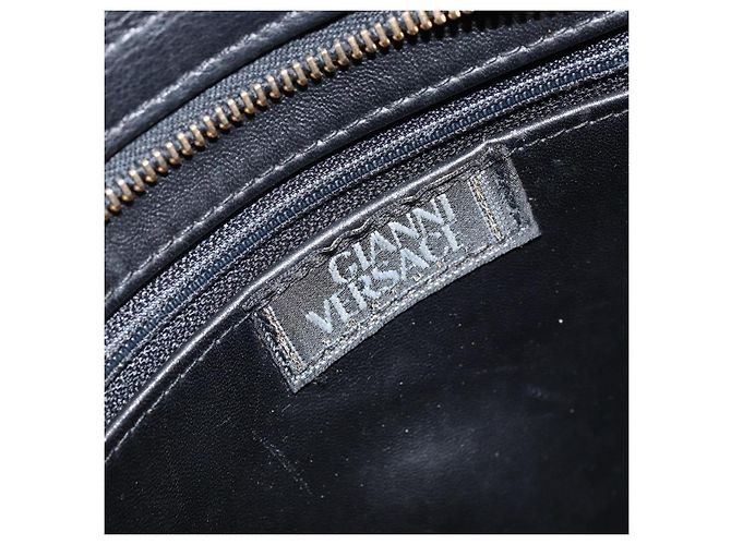 Borsa a Spalla Gianni Versace in Pelle Nera e Oro Auth BA10801 Nero D'oro - vista 18
