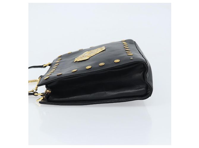 Borsa a Spalla Gianni Versace in Pelle Nera e Oro Auth BA10801 Nero D'oro - vista 4