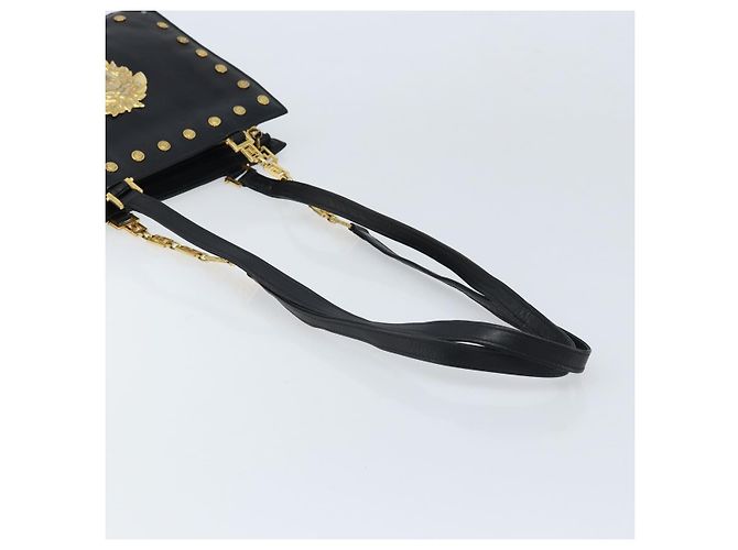 Borsa a Spalla Gianni Versace in Pelle Nera e Oro Auth BA10801 Nero D'oro - vista 7