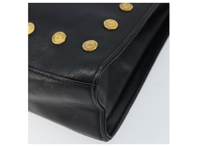 Borsa a Spalla Gianni Versace in Pelle Nera e Oro Auth BA10801 Nero D'oro - vista 8