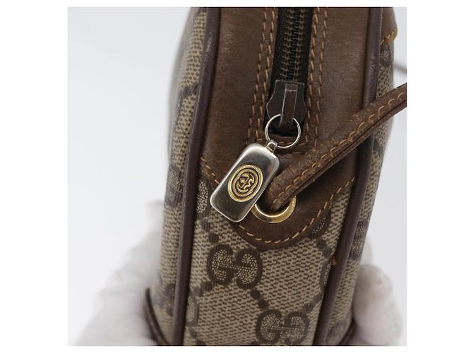 Borsa Sherry Line GG Supreme Web di GUCCI in PVC beige e oro 89 02 066 Auth 172511 D'oro - vista 10