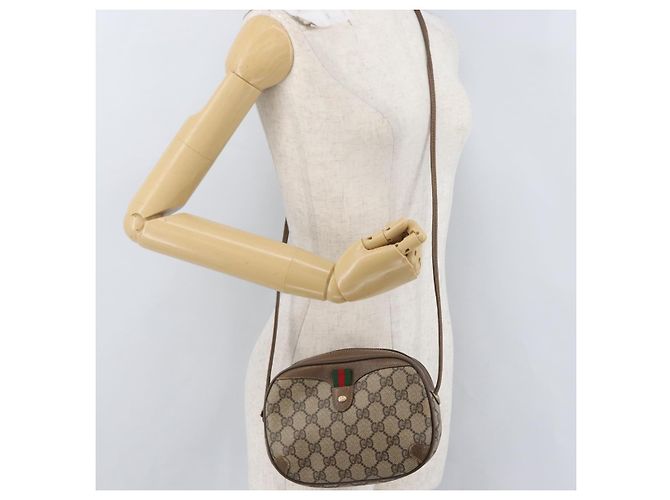 Borsa Sherry Line GG Supreme Web di GUCCI in PVC beige e oro 89 02 066 Auth 172511 D'oro - vista 21