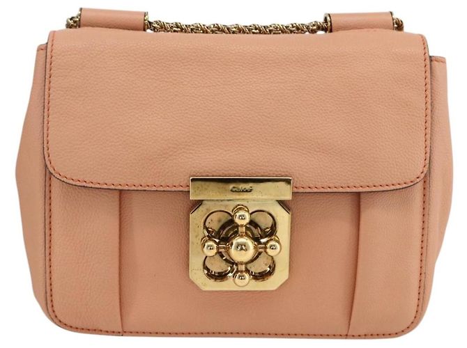 Chloé Chloe Chain Elsie Schultertasche aus Leder Rosa Gold Auth BA11036V - Ansicht 13