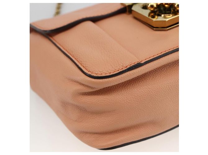 Chloé Chloe Chain Elsie Schultertasche aus Leder Rosa Gold Auth BA11036V - Ansicht 14