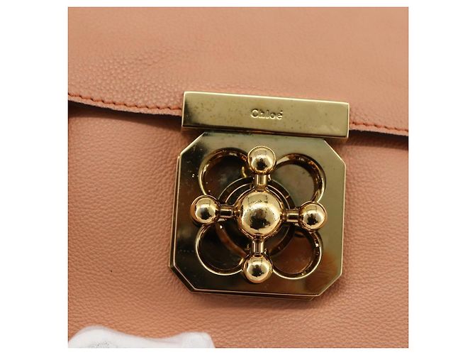Chloé Chloe Chain Elsie Schultertasche aus Leder Rosa Gold Auth BA11036V - Ansicht 17