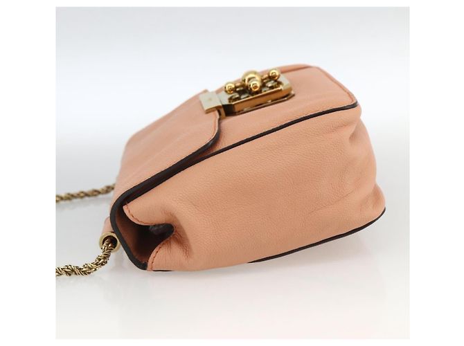 Chloé Chloe Chain Elsie Schultertasche aus Leder Rosa Gold Auth BA11036V - Ansicht 3