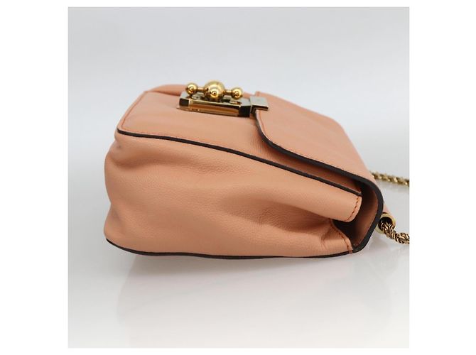 Chloé Chloe Chain Elsie Schultertasche aus Leder Rosa Gold Auth BA11036V - Ansicht 4