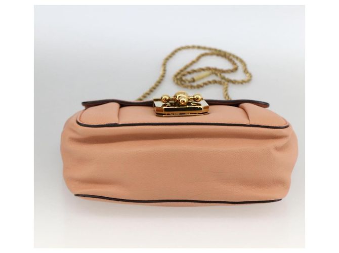 Chloé Chloe Chain Elsie Schultertasche aus Leder Rosa Gold Auth BA11036V - Ansicht 5