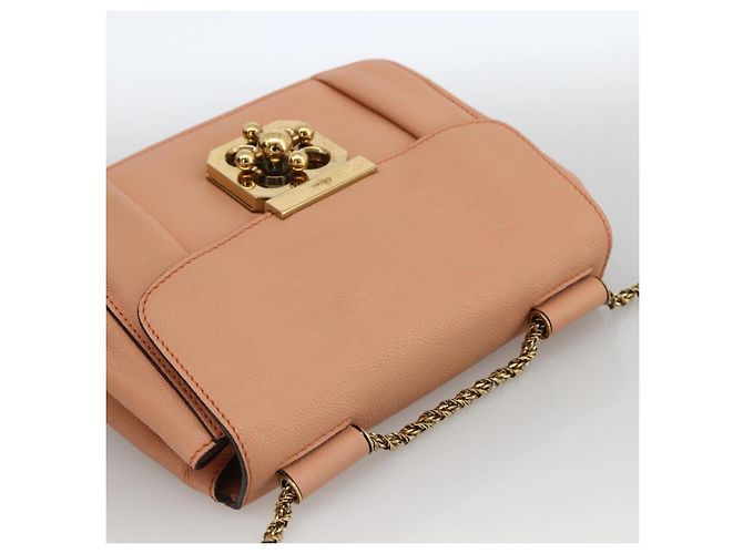 Chloé Chloe Chain Elsie Schultertasche aus Leder Rosa Gold Auth BA11036V - Ansicht 6
