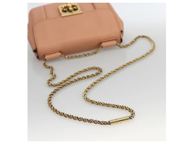 Chloé Chloe Chain Elsie Schultertasche aus Leder Rosa Gold Auth BA11036V - Ansicht 7