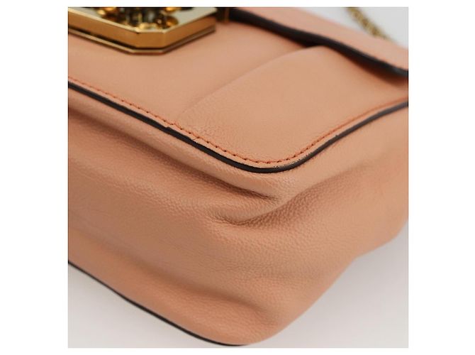 Chloé Chloe Chain Elsie Schultertasche aus Leder Rosa Gold Auth BA11036V - Ansicht 9