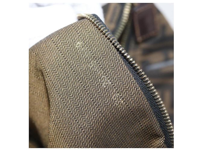 Borsa a mano in tela Zucca FENDI nera e marrone Auth bs33679 Nero - vista 11