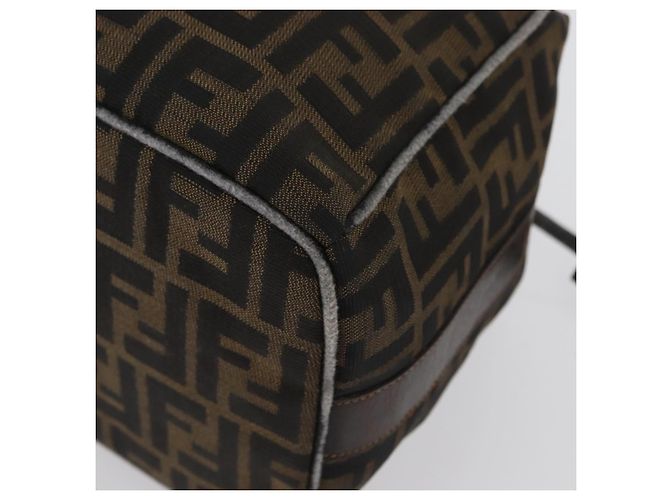 Borsa a mano in tela Zucca FENDI nera e marrone Auth bs33679 Nero - vista 15