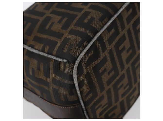 Borsa a mano in tela Zucca FENDI nera e marrone Auth bs33679 Nero - vista 16