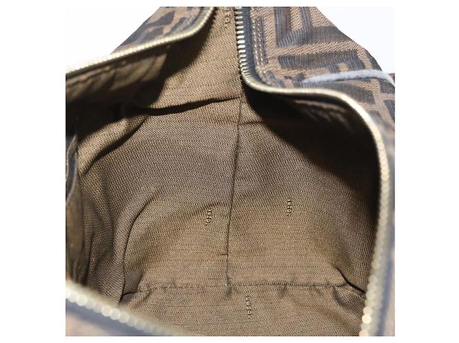 Borsa a mano in tela Zucca FENDI nera e marrone Auth bs33679 Nero - vista 22