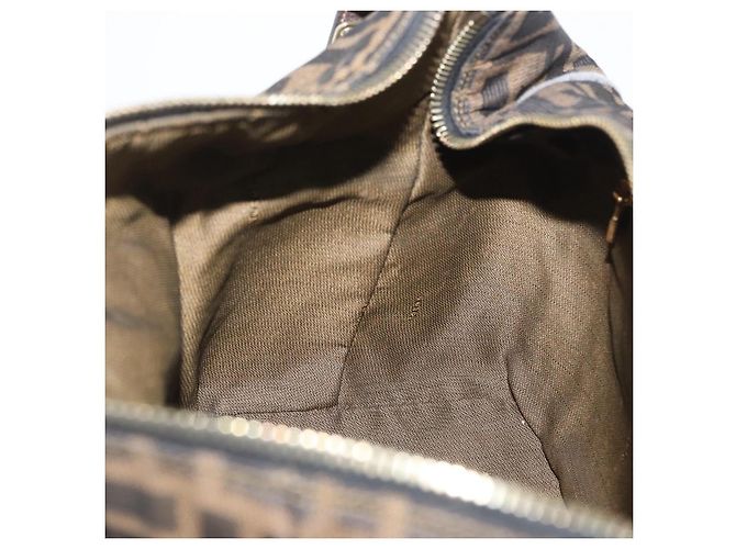 Borsa a mano in tela Zucca FENDI nera e marrone Auth bs33679 Nero - vista 23