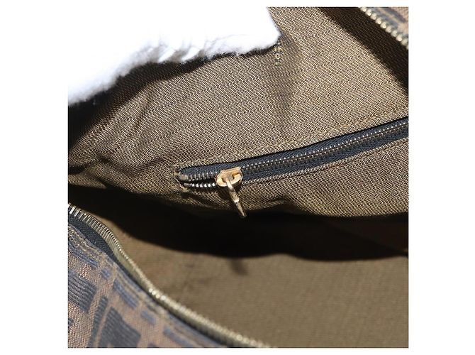 Borsa a mano in tela Zucca FENDI nera e marrone Auth bs33679 Nero - vista 24
