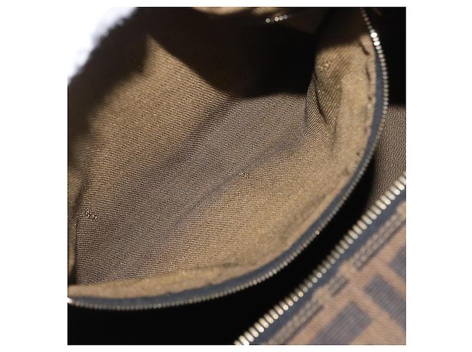 Borsa a mano in tela Zucca FENDI nera e marrone Auth bs33679 Nero - vista 25