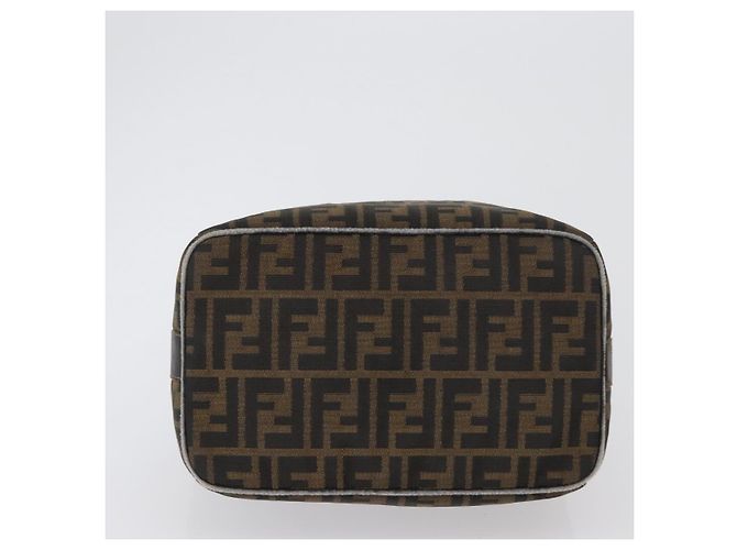 Borsa a mano in tela Zucca FENDI nera e marrone Auth bs33679 Nero - vista 5