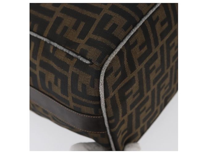 Borsa a mano in tela Zucca FENDI nera e marrone Auth bs33679 Nero - vista 8