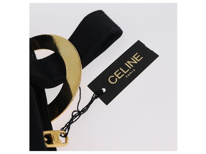 Pochette Circolare CÉLINE Canvas Nero Oro Auth LNZ123A D'oro - vista 10