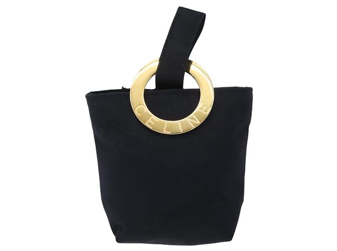 Pochette Circolare CÉLINE Canvas Nero Oro Auth LNZ123A D'oro - vista 13