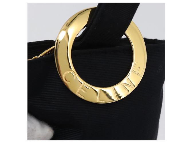 Pochette Circolare CÉLINE Canvas Nero Oro Auth LNZ123A D'oro - vista 17