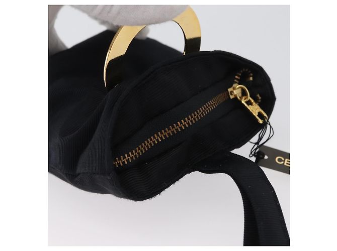 Pochette Circolare CÉLINE Canvas Nero Oro Auth LNZ123A D'oro - vista 6