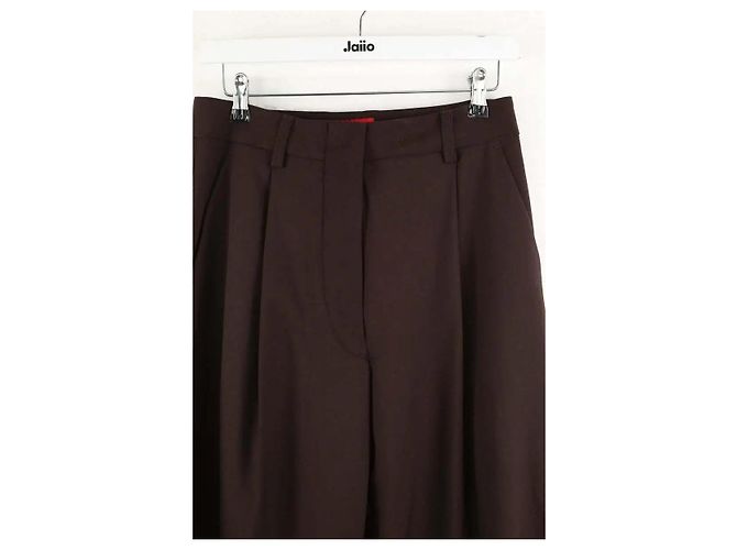 Autre Marque Pantalones anchos marrones Castaño - vista 2