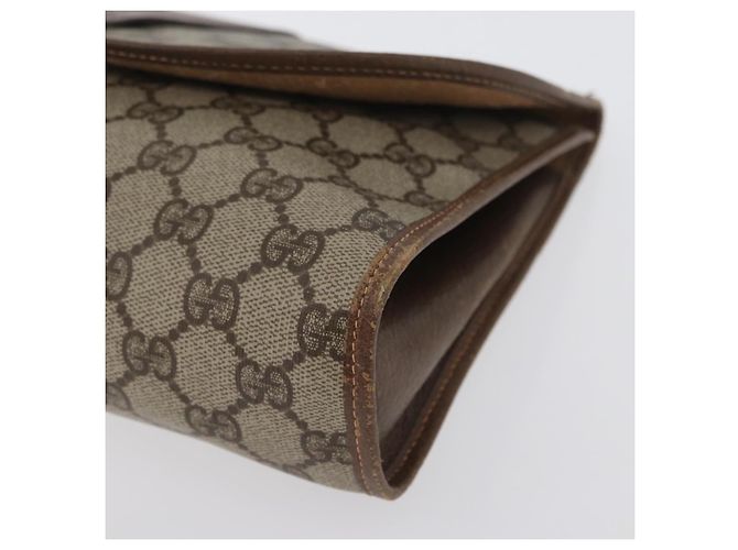 GUCCI GG Supreme Web Sherry Line Clutch Bag PVC Beige 156 01 031 Auth fm5185 - vista 14