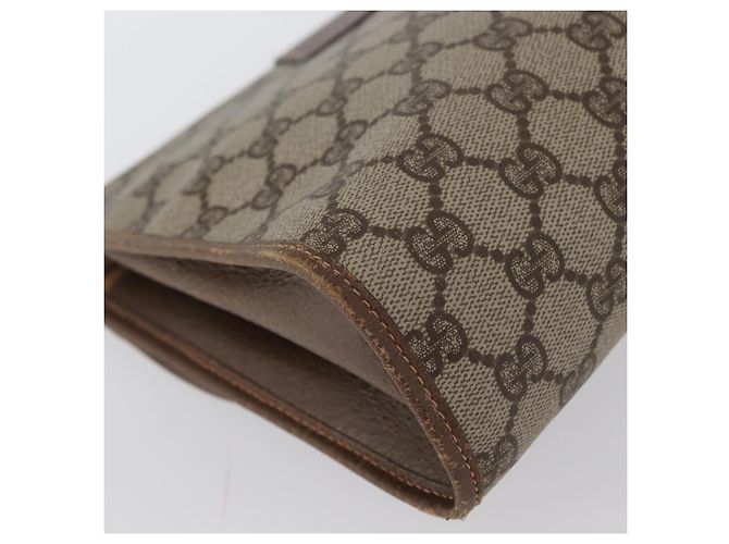 GUCCI GG Supreme Web Sherry Line Clutch Bag PVC Beige 156 01 031 Auth fm5185 - vista 15