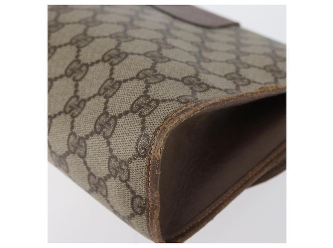 GUCCI GG Supreme Web Sherry Line Clutch Bag PVC Beige 156 01 031 Auth fm5185 - vista 16