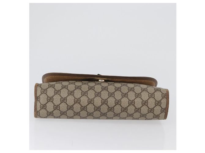 GUCCI GG Supreme Web Sherry Line Clutch Bag PVC Beige 156 01 031 Auth fm5185 - vista 6