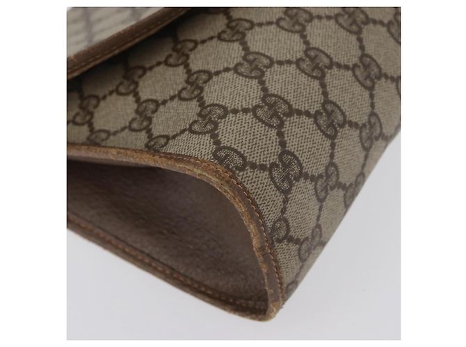 GUCCI GG Supreme Web Sherry Line Clutch Bag PVC Beige 156 01 031 Auth fm5185 - vista 7
