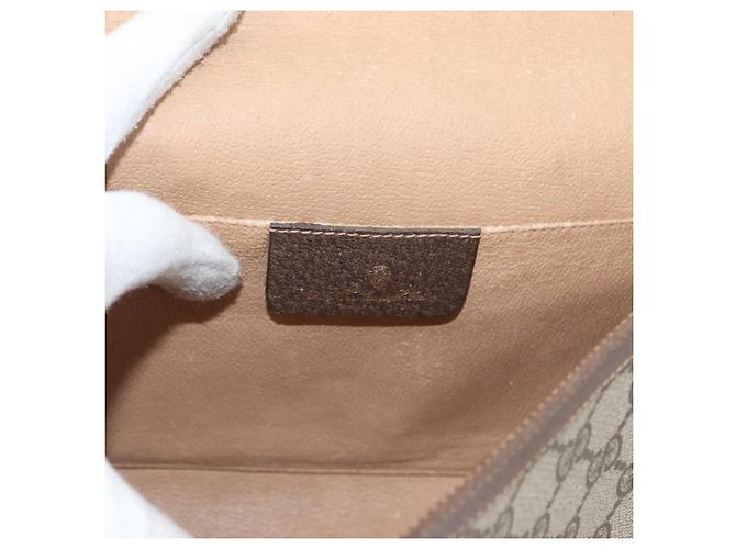 GUCCI GG Supreme Web Sherry Line Clutch Bag PVC Beige 156 01 031 Auth fm5185 - vista 9