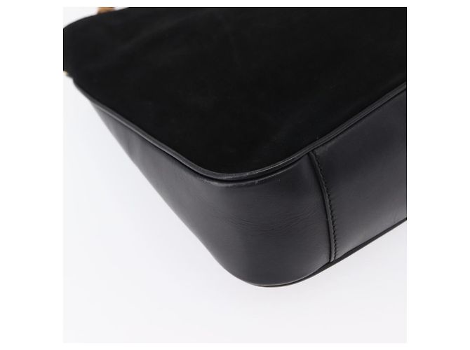 Bamboo Borsa a Mano in Bambù GUCCI Camoscio Nero Oro 001 3754 1638 Auth ep13532 D'oro - vista 15