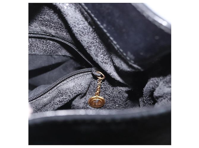 Bamboo Borsa a Mano in Bambù GUCCI Camoscio Nero Oro 001 3754 1638 Auth ep13532 D'oro - vista 20