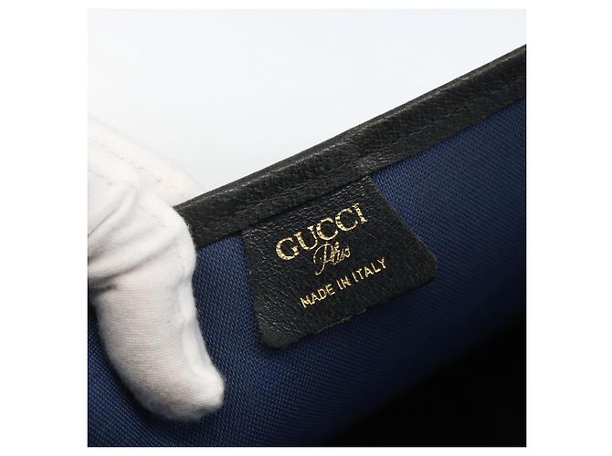 Borsa tote in PVC Navy Gold della linea Sherry GG Plus di GUCCI Auth LNZ421 - vista 10