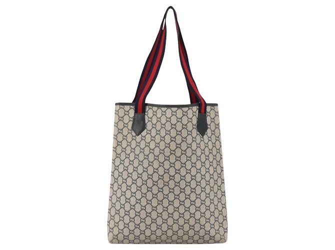 Borsa tote in PVC Navy Gold della linea Sherry GG Plus di GUCCI Auth LNZ421 - vista 2