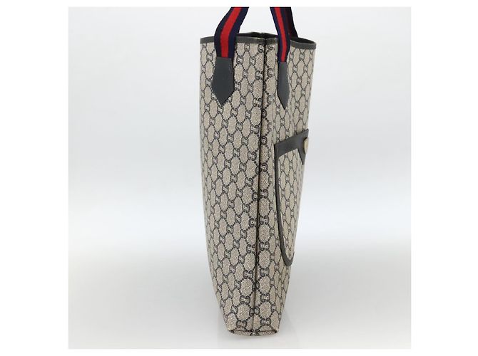 Borsa tote in PVC Navy Gold della linea Sherry GG Plus di GUCCI Auth LNZ421 - vista 3