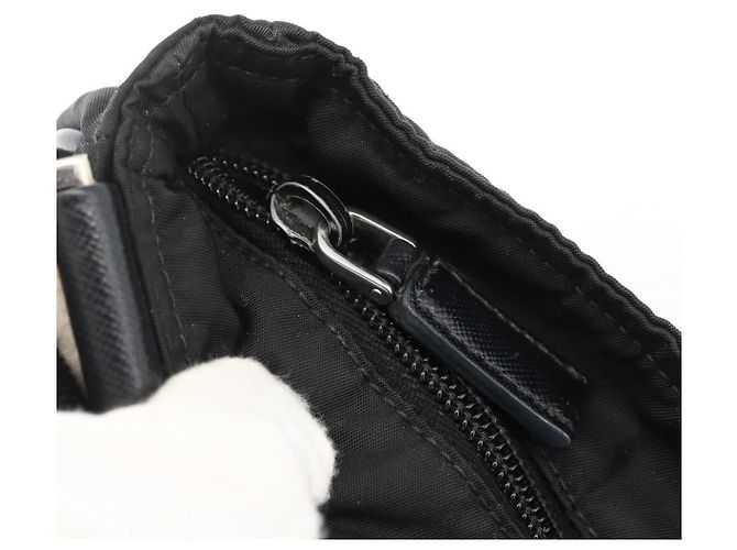 Borsa a Spalla PRADA in Nylon Nero Argento Autentica bs32792 - vista 10