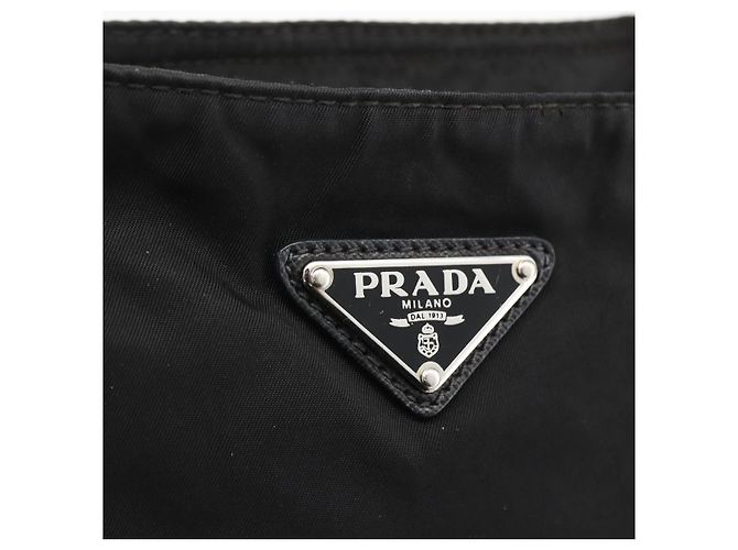 Borsa a Spalla PRADA in Nylon Nero Argento Autentica bs32792 - vista 17